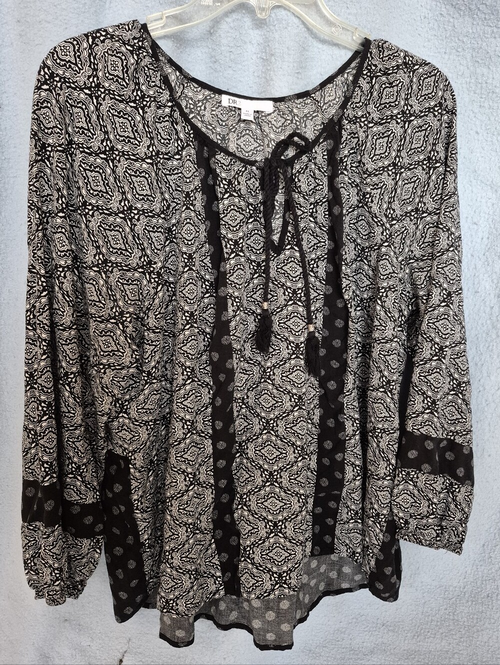 DR2 Black Paisley Boho Blouse